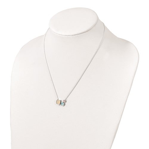 Sterling Silver Multi Color Chalcedony Necklace- Sparkle & Jade-SparkleAndJade.com QG6184-18
