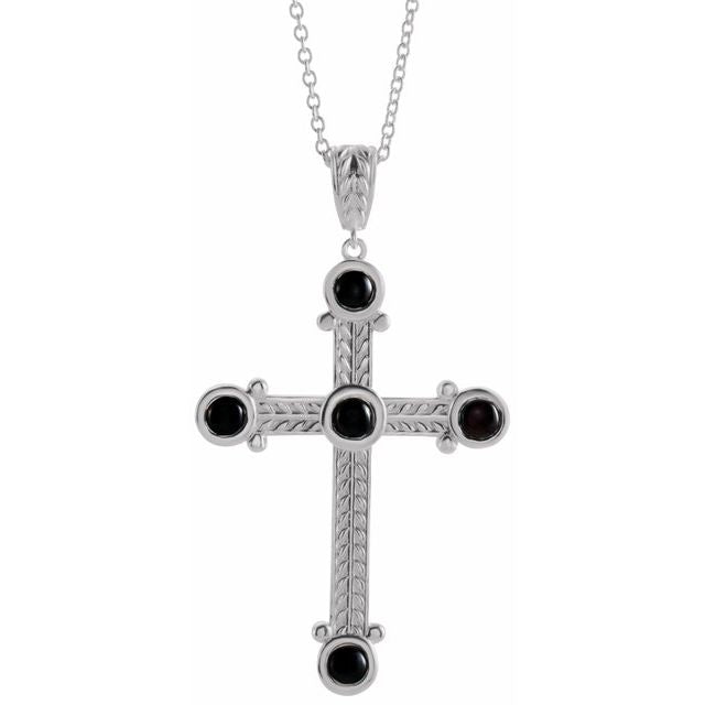 Sterling outlets onyx cross necklace