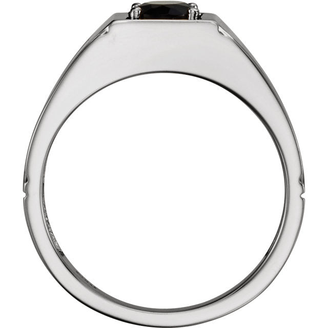 Sterling Silver Onyx Oval Men's Ring- Sparkle & Jade-SparkleAndJade.com 9839:603:P