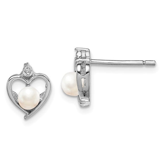 Sterling Silver Oval Gemstone & Diamond Heart Earrings- Sparkle & Jade-SparkleAndJade.com QBE19JUN