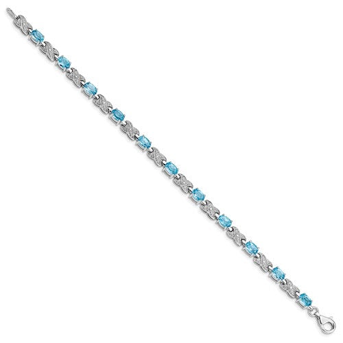 Sterling Silver Oval Gemstone Infinity Link Design Bracelets- Sparkle & Jade-SparkleAndJade.com 