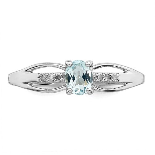 Sterling Silver Oval Gemstone and Diamond Rings- Sparkle & Jade-SparkleAndJade.com 