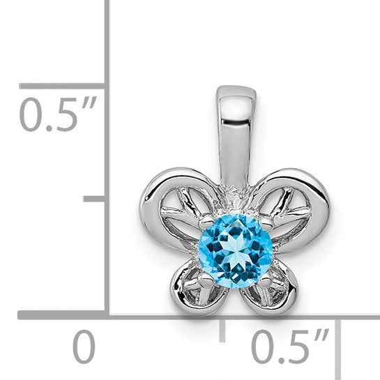 Sterling Silver Round Gemstone Butterfly 11mm Pendants- Sparkle & Jade-SparkleAndJade.com 