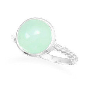 Sterling Silver Sea Green Chalcedony Ring- Sparkle & Jade-SparkleAndJade.com 