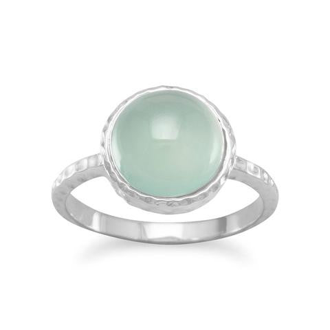 Sterling Silver 19.5mmx10mm Oval Sea Green Chalcedony Ring - Size 8 -  Walmart.com
