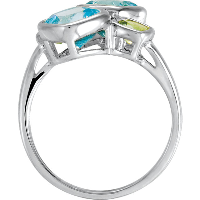 Sterling Silver Sky Blue Topaz & Peridot Ring- Sparkle & Jade-SparkleAndJade.com 69736:100:P