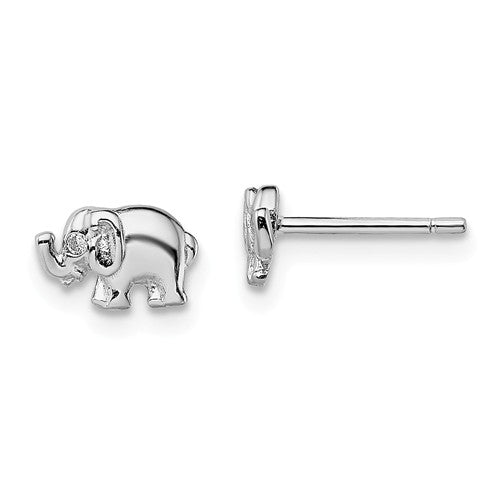 Sterling Silver Small CZ Elephant Post Earrings- Sparkle & Jade-SparkleAndJade.com QE13352