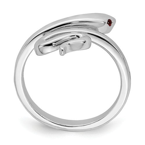Sterling Silver Snake Created Ruby Toe Ring- Sparkle & Jade-SparkleAndJade.com QR6044
