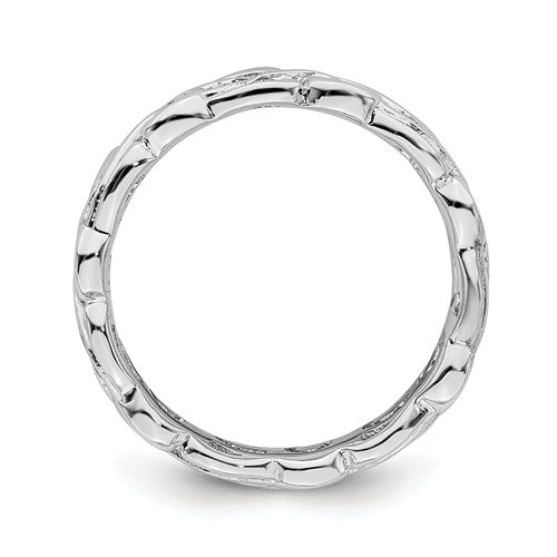 Sterling Silver Stackable Expressions 4.5mm Openwork Carved Ring- Sparkle & Jade-SparkleAndJade.com 