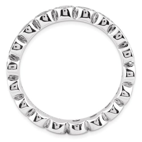 Sterling Silver Stackable Expressions Bezel Round White Topaz Eternity Ring- Sparkle & Jade-SparkleAndJade.com 