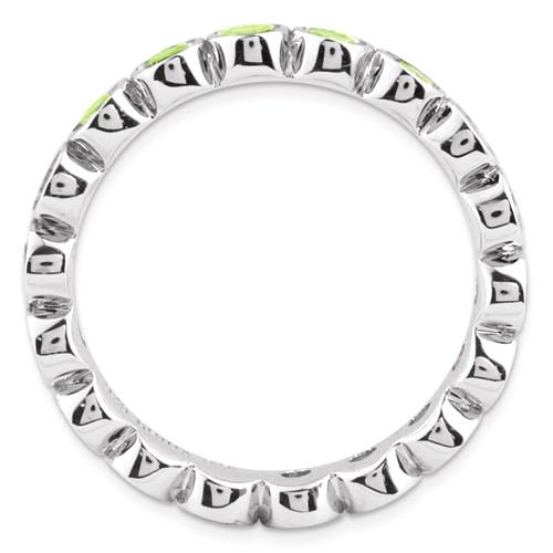 Sterling Silver Stackable Expressions Bezel Set Peridot Eternity Ring- Sparkle & Jade-SparkleAndJade.com 