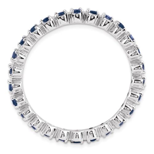 Sterling Silver Stackable Expressions Blue Sapphire Eternity Ring- Sparkle & Jade-SparkleAndJade.com 
