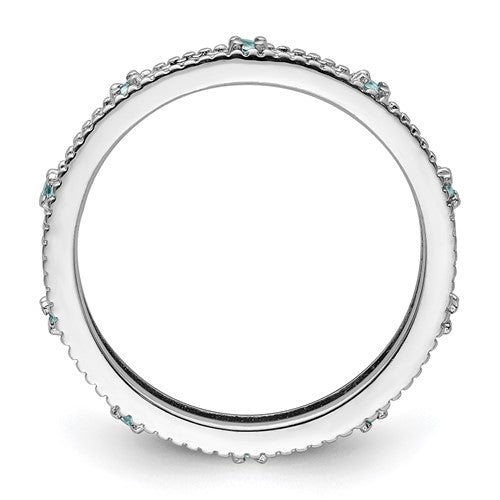 Sterling Silver Stackable Expressions Blue Topaz Filigree Ring- Sparkle & Jade-SparkleAndJade.com 