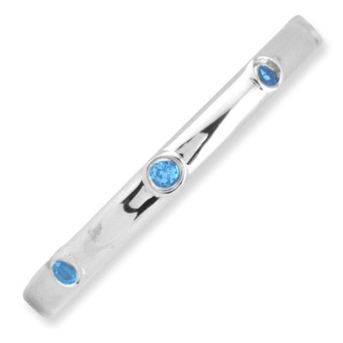 Sterling Silver Stackable Expressions Blue Topaz Ring- Sparkle & Jade-SparkleAndJade.com 
