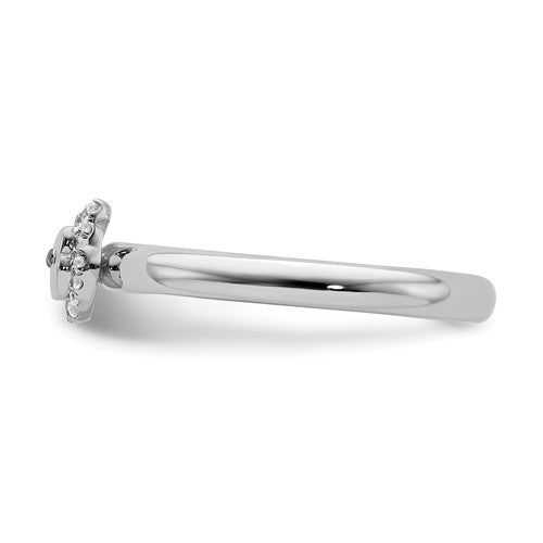 Sterling Silver Stackable Expressions Cat Diamond Ring- Sparkle & Jade-SparkleAndJade.com 
