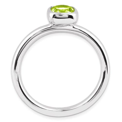 Sterling Silver Stackable Expressions Cushion Cut Peridot Ring- Sparkle & Jade-SparkleAndJade.com 