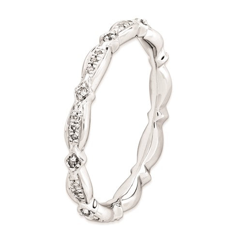 Sterling Silver Stackable Expressions Diamond Eternity Ring- Sparkle & Jade-SparkleAndJade.com 