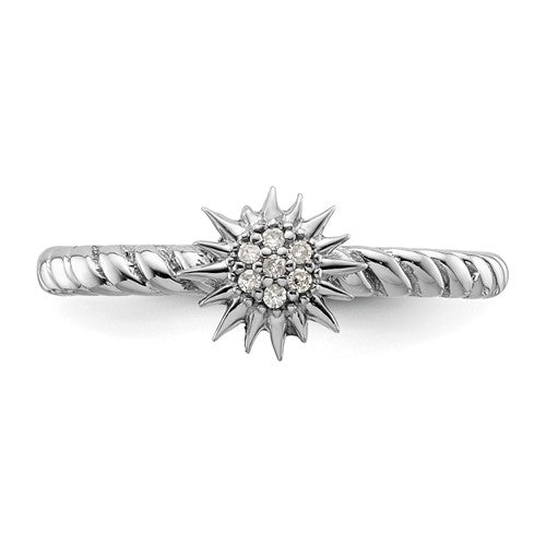 Sterling Silver Stackable Expressions Diamond Star Ring- Sparkle & Jade-SparkleAndJade.com 