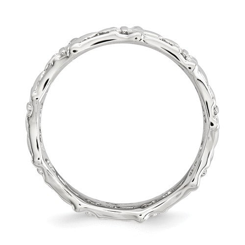 Sterling Silver Stackable Expressions Fleur De Lis Ring- Sparkle & Jade-SparkleAndJade.com 
