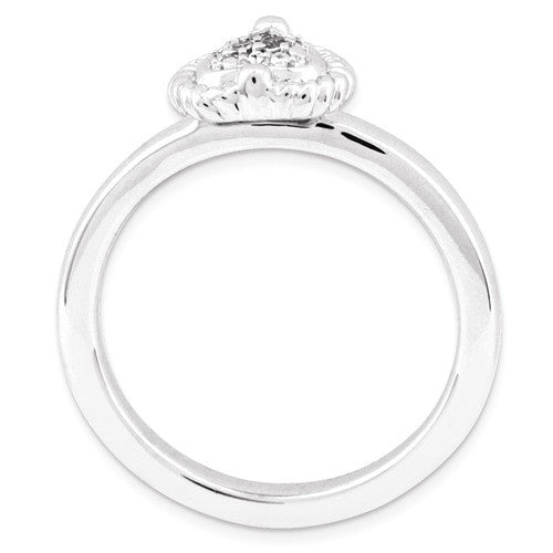Sterling Silver Stackable Expressions Heart Diamond Ring- Sparkle & Jade-SparkleAndJade.com 
