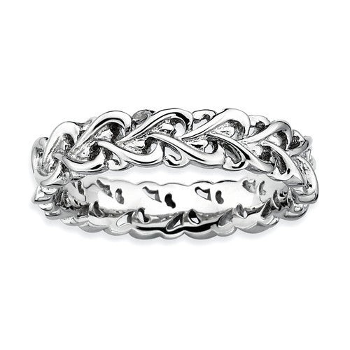 Sterling Silver Stackable Expressions Intertwined Heart Ring- Sparkle & Jade-SparkleAndJade.com 