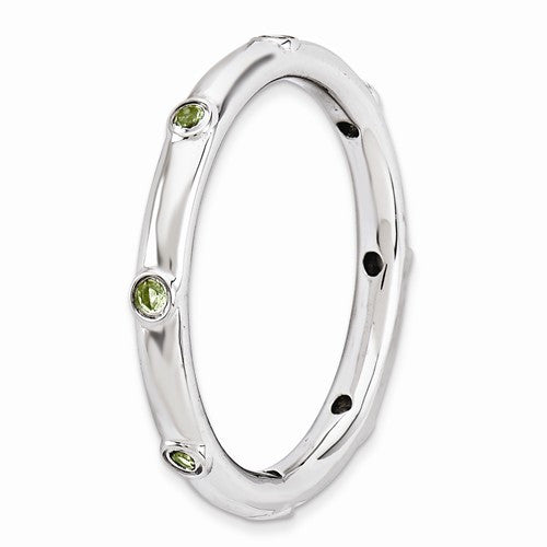 Sterling Silver Stackable Expressions Peridot Ring- Sparkle & Jade-SparkleAndJade.com 