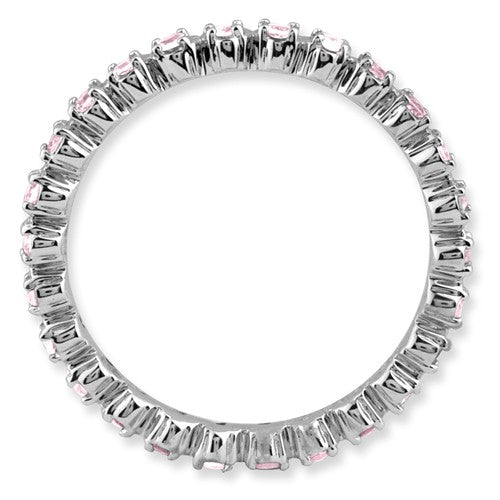 Sterling Silver Stackable Expressions Pink Tourmaline Eternity Ring- Sparkle & Jade-SparkleAndJade.com 