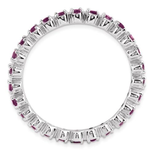 Sterling Silver Stackable Expressions Rhodolite Garnet Eternity Ring- Sparkle & Jade-SparkleAndJade.com 