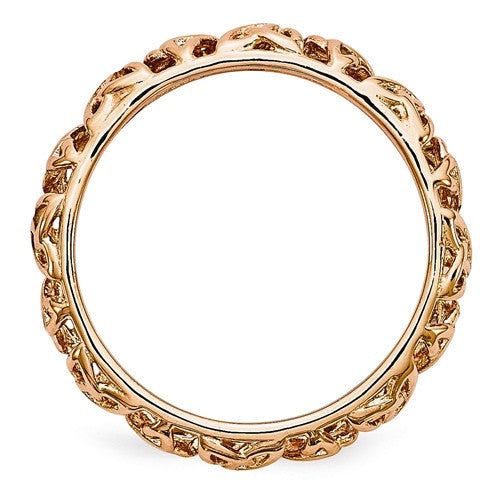 Sterling Silver Stackable Expressions Rose Gold-Plated Celtic Knot Eternity Ring- Sparkle & Jade-SparkleAndJade.com 