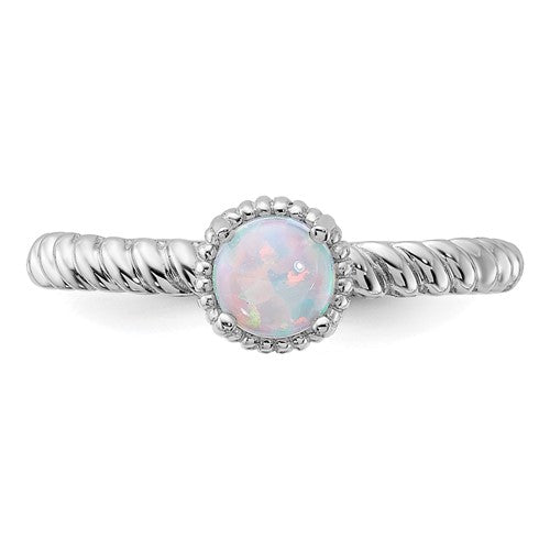 Sterling Silver Stackable Expressions Opal Ring - Main Image