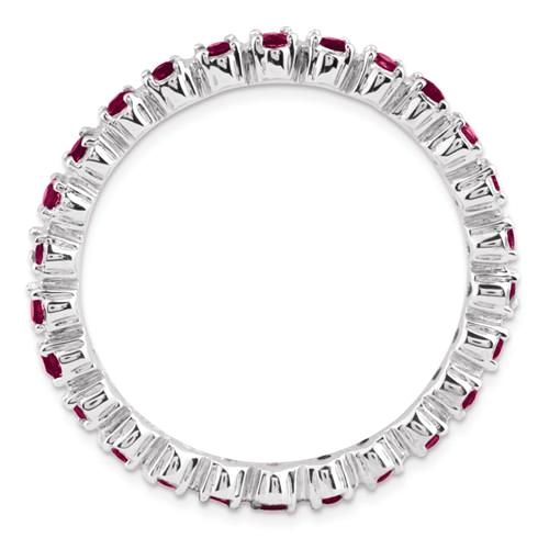 Sterling Silver Stackable Expressions Ruby Eternity Ring- Sparkle & Jade-SparkleAndJade.com 