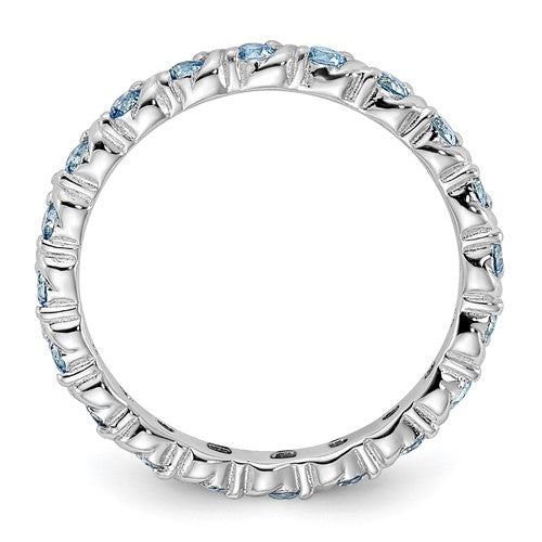 Sterling Silver Stackable Expressions Sky Blue Topaz Eternity Ring- Sparkle & Jade-SparkleAndJade.com 