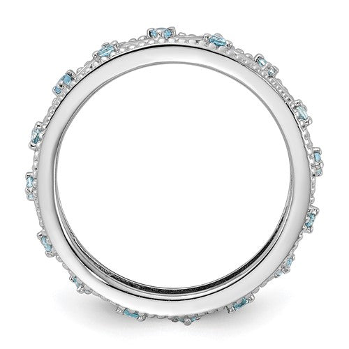 Sterling Silver Stackable Expressions Sky Blue Topaz Ring- Sparkle & Jade-SparkleAndJade.com 