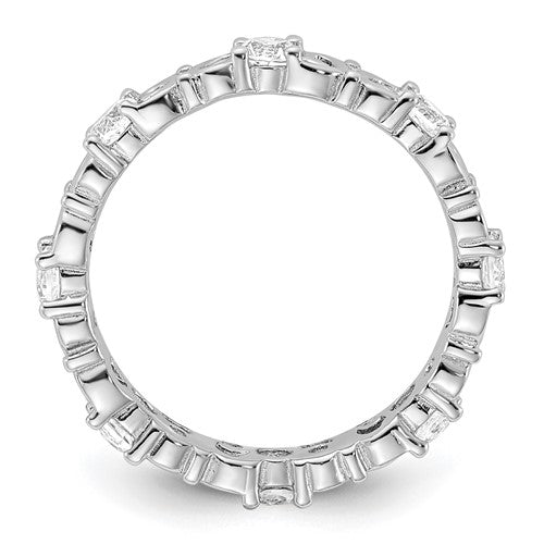 Sterling Silver Stackable Expressions White Sapphire Filigree Ring- Sparkle & Jade-SparkleAndJade.com 