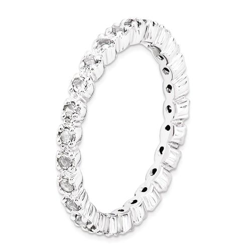 Sterling Silver Stackable Expressions White Topaz Eternity Ring- Sparkle & Jade-SparkleAndJade.com 