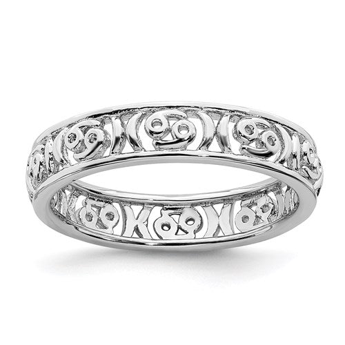 Sterling Silver Stackable Expressions Zodiac Ring Various Signs