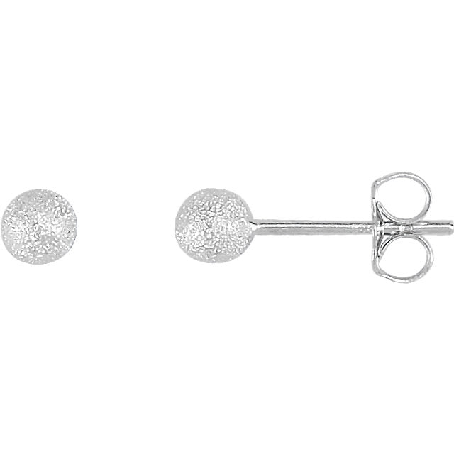 Sterling Silver Stardust Ball Earrings - Various Size Options- Sparkle & Jade-SparkleAndJade.com 67839:100:P