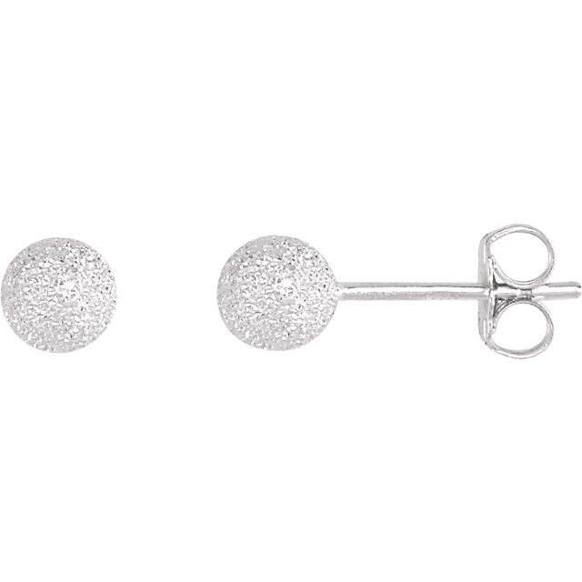 Sterling Silver Stardust Ball Earrings - Various Size Options- Sparkle & Jade-SparkleAndJade.com 67839:101:P