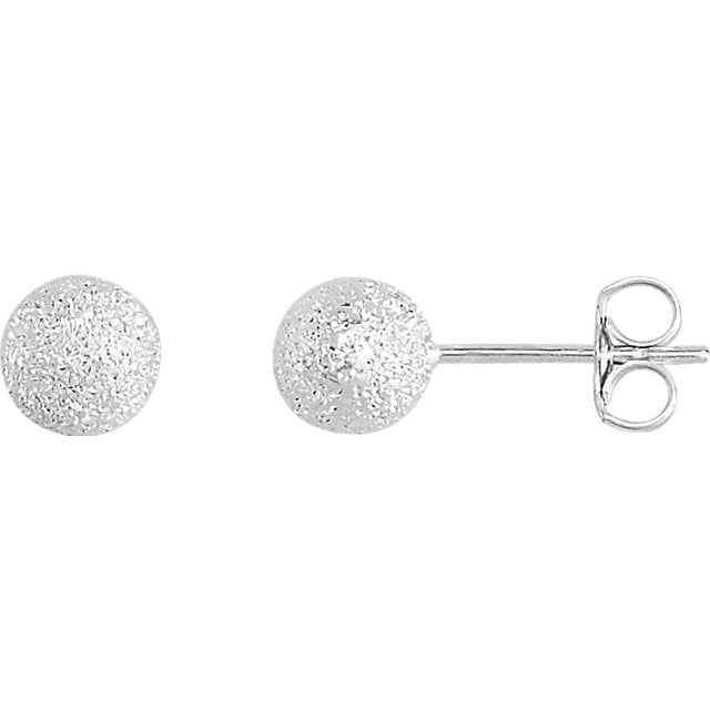 Sterling Silver Stardust Ball Earrings - Various Size Options- Sparkle & Jade-SparkleAndJade.com 67839:102:P