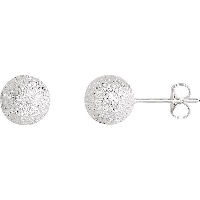 Sterling Silver Stardust Ball Earrings - Various Size Options- Sparkle & Jade-SparkleAndJade.com 67839:103:P