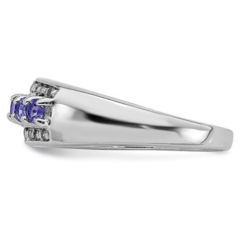 Sterling Silver Tanzanite & Diamond Ring- Sparkle & Jade-SparkleAndJade.com 