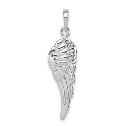Sterling Silver Textured Angel Wing Pendant- Sparkle & Jade-SparkleAndJade.com QC8421