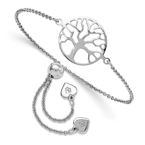 Sterling Silver Tree Of Life Adjustable Bracelet- Sparkle & Jade-SparkleAndJade.com QLF953