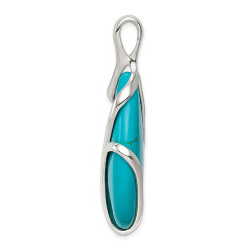 Sterling Silver Turquoise Pendant- Sparkle & Jade-SparkleAndJade.com QP4500