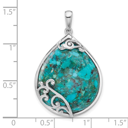 Turquoise Pendant, 925 good Sterling Silver