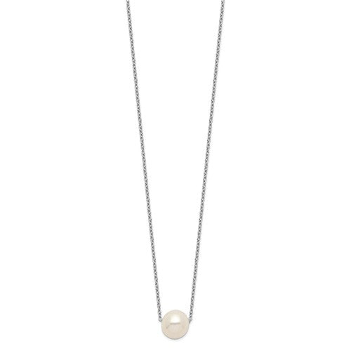 Sterling Silver White Freshwater Cultured Pearl Necklace- Sparkle & Jade-SparkleAndJade.com QH5532-18
