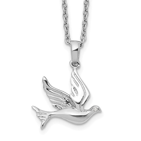 Sterling Silver Peace Dove Bird Necklace – Dandy Rocks Jewellery