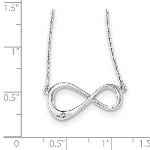 Sterling Silver White Ice Diamond Infinity Pendant Necklace- Sparkle & Jade-SparkleAndJade.com QW399-16