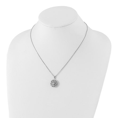 Sterling Silver White Ice Diamond Star Locket Necklace- Sparkle & Jade-SparkleAndJade.com QW440-18