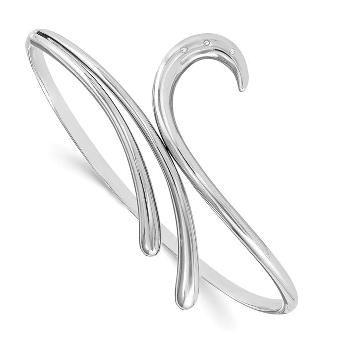 Silver Wave Torc Bracelet newest Bangle Sterling